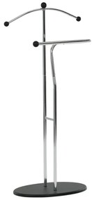 Němý sluha, výška 110 cm, masiv kaučukovník, černé moření, kov chrom