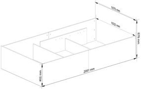 Jednolôžková posteľ s roštom 100x200 cm, biela