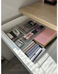 Organizér do zásuvky do kuchyne aj kúpeľne, príborník GREY 9,4 x 9,4 x 5 cm