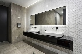 Rea Lungo Long, podomietková umývadlová/vaňová batéria + BOX, čierna matná, REA-B0371