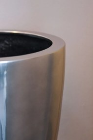 Luxusný kvetináč OPALA, sklolaminát, výška 55 cm, strieborná metalíza