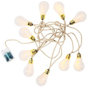 BULB LIGHTS Svetelná reťaz s USB žiarovkami 10 svetiel - prírodná