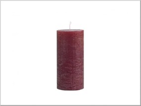 Rustikálna stĺpová sviečka v tmavočervenej farbe 7x15 cm Chic Antique 35716