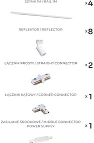 Zuma Line 3583 - Bodové svietidlo v lištovom systéme TUBE 8xGU10/35W/230V biela