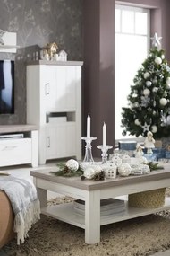 Obývacia stena Cruz, kombi, bielená pínia/šedý dub