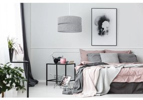 Závesné svietidlo Len, 1x šedé textilné tienidlo, (fi 40 cm), w