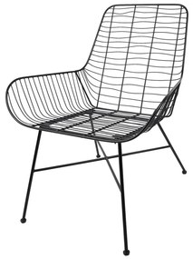 Čierna kovová jedálenská stolička / kreslo - 67*63*78 cm