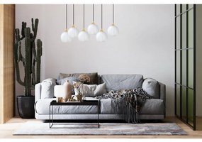 Závesné svietidlo Costa, 6x biele sklenené tienidlo, b/g