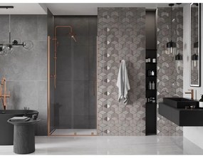 Mexen Velar, posuvné dvere do otvoru 90x200 cm, 8mm číre sklo, medená matná, 871-090-000-01-65