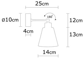 Nástenné bodové svietidlo MANAVGAT 1xE27/100W/230V