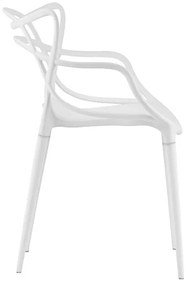 Jedálenský set 1+4, biely stôl BERGEN 120x80cm a biela plastová stolička KATO