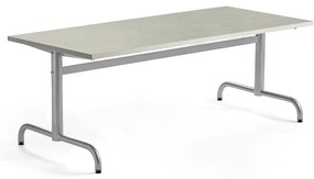 Stôl PLURAL, 1600x700x600 mm, linoleum - šedá, strieborná