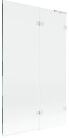 Mexen Lunar L, pravá 2-krídlová vaňová zástena 110 x 150 cm, 8mm číre sklo, biely profil, 897L-110-100-20-00-P