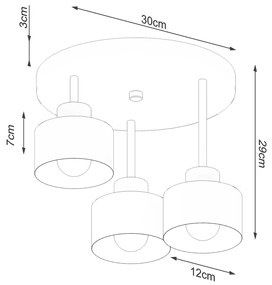 Stropné svietidlo SAVAR 3 čierne