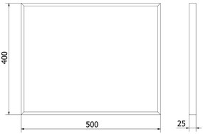 Mexen Loft, obdĺžnikové kúpeľňové zrkadlo 50 x 40 cm, farba rámu zlatá lesklá, 9852-050-040-000-50