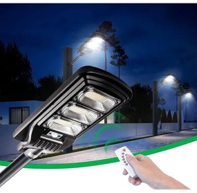 LED Solárna pouličná lampa so senzorom LED/180W/6V 6500K IP65 + diaľkové ovládanie