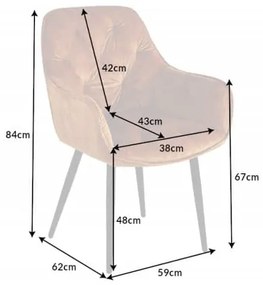 Jedálenská stolička Milano horčicovo žltá zamat