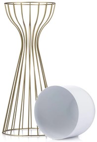KOVOVÝ KVETINÁČ SO STOJANOM GLAM 56X20 CM BIELA/ZLATÁ