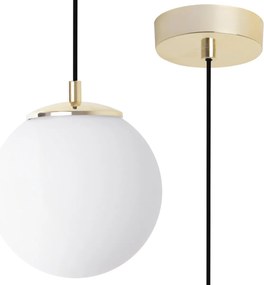 Závesné svietidlo Florence, 1x biele sklenené tienidlo, g/b