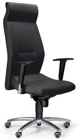 Kožené kancelárske kreslo MEGA, pravá koža, čierne