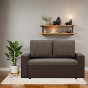 Dvojmiestna pohovka LUNA rozkladacia, hnedá / cappuccino