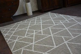 styldomova Šnúrkový koberec sizal floorlux20508 trojuholník béžový/smotanový