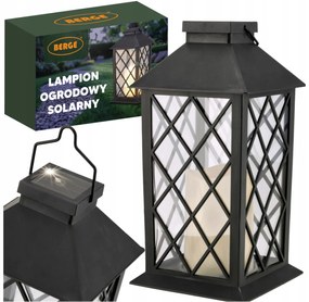 BERGE LED solárny záhradný lampáš svietidlo čierna 2V 35MA