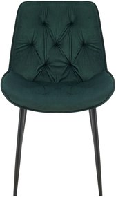 Jedálenská stolička Wallace - zamat - Zelená