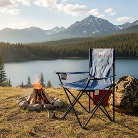 Turistická skladacia stolička modrej farby