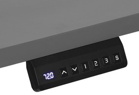 Výškovo nastaviteľný stôl, 2 motory, 745 - 1215 mm, doska 1600 x 800 mm, sivá podnož, wenge