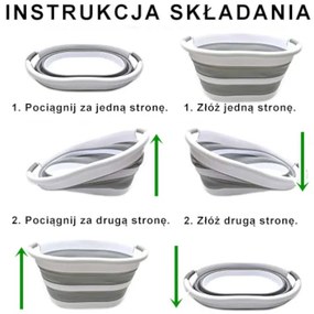 Kôš na bielizeň OVAL COMPACT sivý / biely 25 l
