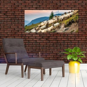 Obraz - Stádo oviec (120x50 cm)