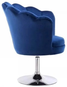 LuxuryForm DESIGN Kreslo FREY VELUR na striebornom tanieri - modré