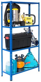 Bezskrutkový kovový regál 250x100x30cm L profil, 4 police