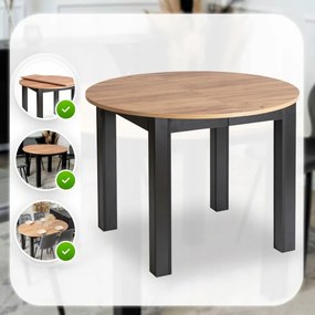 HARRY Rozkladací stôl 102-142 cm Artisan Dub/Čierna