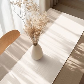 Goldea behúň na stôl z ľanovej zmesi - slonová kosť 20x120 cm