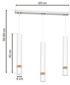 Luster na lanku JOKER WHITE WOOD 3xGU10/8W/230V