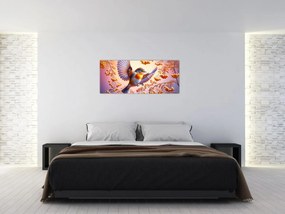 Obraz - Vták s jarabinou (120x50 cm)