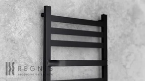 Regnis LOX DUO, vykurovacie teleso 530x1160mm, 698W, čierna matná, LOXDUO1190/540/D500/BLACK