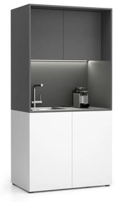 PLAN Kuchynka NIKA s drezom a batériou 1000 x 600 x 2000 mm, grafitová, ľavé