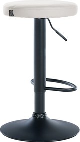 Barová stolička Ponte - koženka, čierny rám - Biela