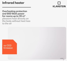 Klarstein Wonderbeam 900 Hybride Infračervený ohrievač 108 x 60 cm 900 W Týždenný časovač Diaľkové ovládanie