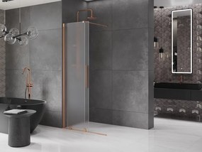 Mexen Velar, sprchová zástena s posuvnými dverami Walk-in 70 x 200 cm, 8mm sklo námraza, medená matná, 871-070-000-33-65