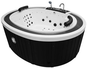 M-SPA - Kúpeľňová vaňa s čiernym krytom a hydromasážou 210 x 170 x 70 cm