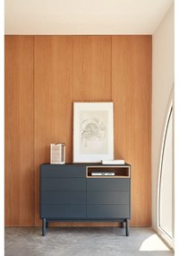 Tmavosivá nízka komoda 120x90 cm Corvo - Teulat