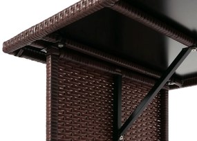 Polyratanový jedálenský stôl HWC-G16, 112x60cm - hnedá