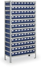 Regál s plastovými boxmi MAX - 2000 x 300 x 1000 mm, 96x box A