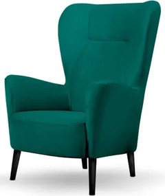 Kreslo Next, tmavo zelená látka / nohy čierne%