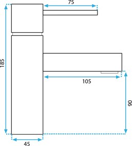 Rea Tess, umývadlová batéria h-185, zlatá matná, REA-B5661