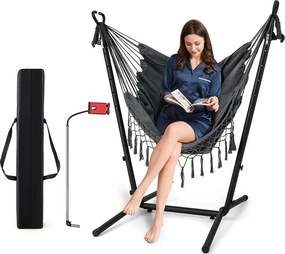 Nastaviteľná výška závesné kreslo s držiakom na telefón